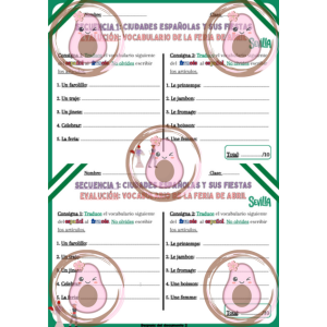évaluation de vocabulaire sur la feria de sevilla