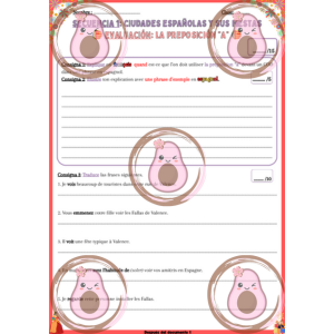 évaluation sur la préposition a devant un cod