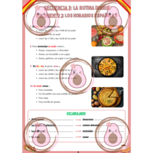 document 2 los horarios españoles séquence 3 la rutina diaria 5ème 2