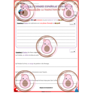 évaluation sur la traduction du on séquence 1 4ème