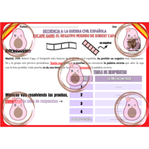 escape game "el negativo perdido" séquence 4 "la guerra civil española" 3ème