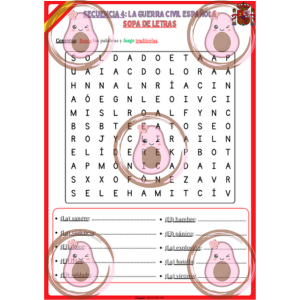 sopa de letras séquence 4 la guerra civil española 3ème
