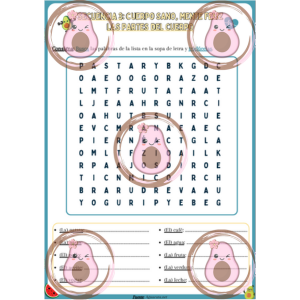 sopa de letras la comida sana (après le document 3)