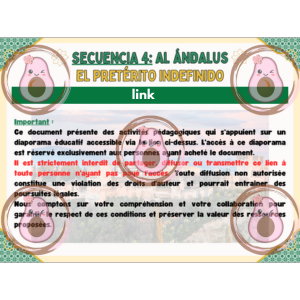 📜🌙 Lien pour accéder au diaporama “el pretérito indefinido” - Séquence 4 "Al-Ándalus" - 4ème 🕌✨