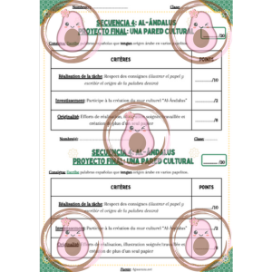 📜🌙 Grille d'évaluation projet final type 2 - Sequence 4 "Al-Ándalus" - 4ème 🕌✨
