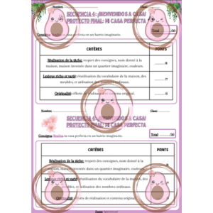 🏡Grille projet final type 1 - Séquence 4  "Bienvenid@s a casa" - 5ème🪴