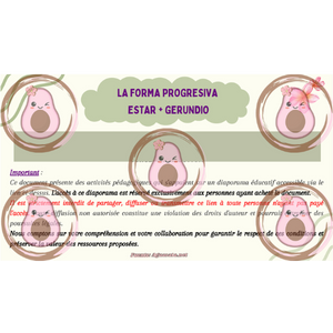 ✨ Lien pour diaporama sur "La forme progressive "estar" + gérondif - Leçon et exercices ✨