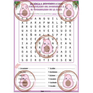 🏡 Sopa de letras del vocabulario "El vocabulario de la casa"- Séquence 4  "Bienvenid@s a casa" - 5ème🪴