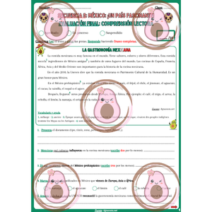 🇲🇽 Évaluation finale - compréhension de l'écrit -🌶️– Séquence 5 « México: ¡un país fascinante! » – 5ème 💀