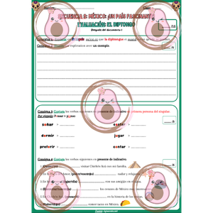 🇲🇽 Évaluation sur la diphtongue" – Séquence 5 « México: ¡un país fascinante! » – 5ème 💀