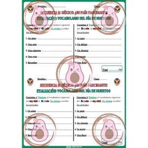 🇲🇽 Évaluation sur le vocabulaire "día de muertos" – Séquence 5 « México: ¡un país fascinante! » – 5ème 💀