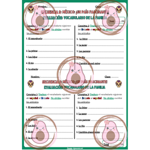 🇲🇽 Évaluation sur le vocabulaire de la famille – Séquence 5 « México: ¡un país fascinante! » – 5ème 💀
