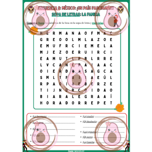 Sopa de letras vocabulario de la familia- Séquence 5 - 5ème