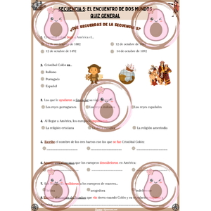 ⛵️Quiz general de la secuencia - Séquence 5 -"El encuentro de dos mundos" – 3ème ⚓️