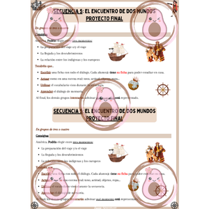 ⛵️Consignes projet final type 1 - Séquence 5 -"El encuentro de dos mundos" – 3ème ⚓️