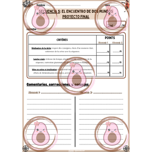 ⛵️Grille d'évaluation du projet final 1 - Séquence 5 -"El encuentro de dos mundos" – 3ème ⚓️