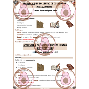 ⛵️Consignes projet final type 2 - Séquence 5 -"El encuentro de dos mundos" – 3ème ⚓️