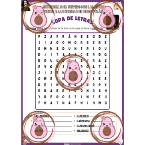 🎨 Sopa de letras sobre el vocabulario de Las Meninas  - Séquence 5 "El universo de las artes" - 4ème 💃🏻