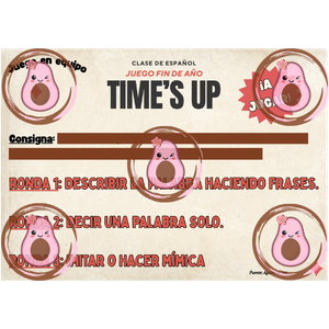 Time's up en espanol - Jeu ludique