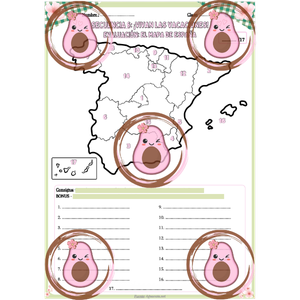 🏖️Évaluation carte d'Espagne - Séquence 6 « Vivan las vacaciones » – 5ème 🌞