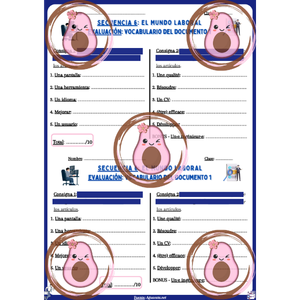 💼 Évaluation de vocabulaire du doc 1  - Séquence 6 "El mundo laboral" - 3éme 💻