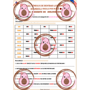 Version imprimable exercices subjonctif - Séquence 1"Símbolos de identidad latinoamericana" - 2nde