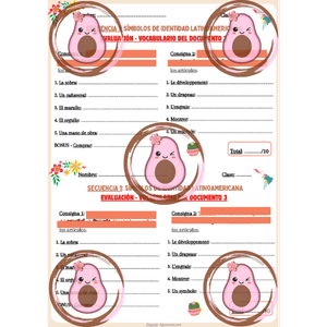 Évaluation vocabulaire espagnol seconde – Calle 13 éléments naturels traduction – Aguacata